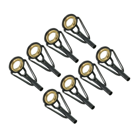 2.2mm Stainless Steel Fishing Rod Tip Repair Kit Pole Ring Guide Replacement, Golden 8 Pack