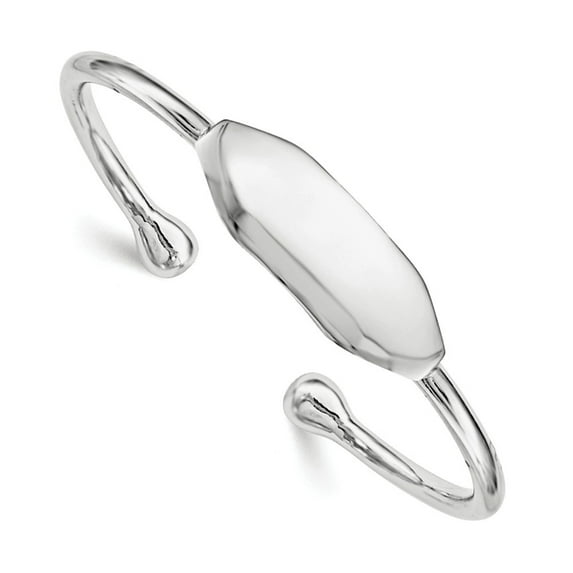 2.2mm Sterling Silver Just Like Mommy Polished ID Cuff Childs Bangle Bracelet - 5.6 Grams