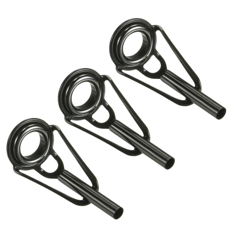 2.2mm Tube Dia Stainless Steel Fishing Rod Tips Repair Kit Ring Guide, 3 Pack, Size: 2.2 mm, Black