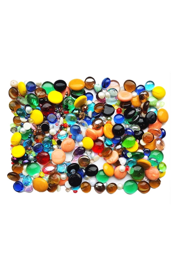 2.2pound Small Colorful Glass Beads 0.8inch Flat Bottom Marble Stones for Home Decoration and Crafting Vase Fillers