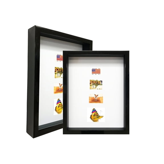 2-3/16" Deep Polystyrene Shadow Box Picture Frame - by WholesaleArtsFrames-com 5x7 2880 Series - Black - Made In USA