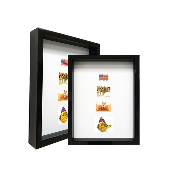 2-3/16" Deep Polystyrene Shadow Box Picture Frame - by WholesaleArtsFrames-com 7x10 2880 Series - Black - Made In USA