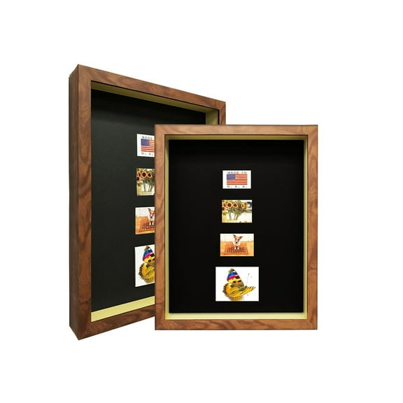2-3/16" Deep Polystyrene Shadow Box Picture Frame - by WholesaleArtsFrames-com 9x12 2880 Series - Walnut - Made In USA