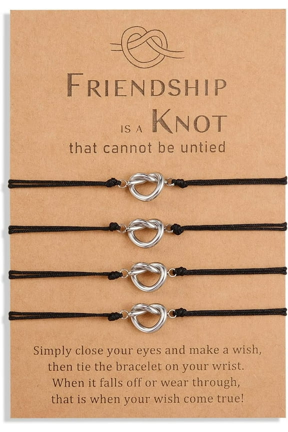 2/3/4/5 Friendship Knot Infinity Bracelets for Best Friends Bestie Women Sister BFF Bridesmaid Daughter Forever Distance Matching Jewelry Valentines Day Gifts Birthday Wedding Party Gift