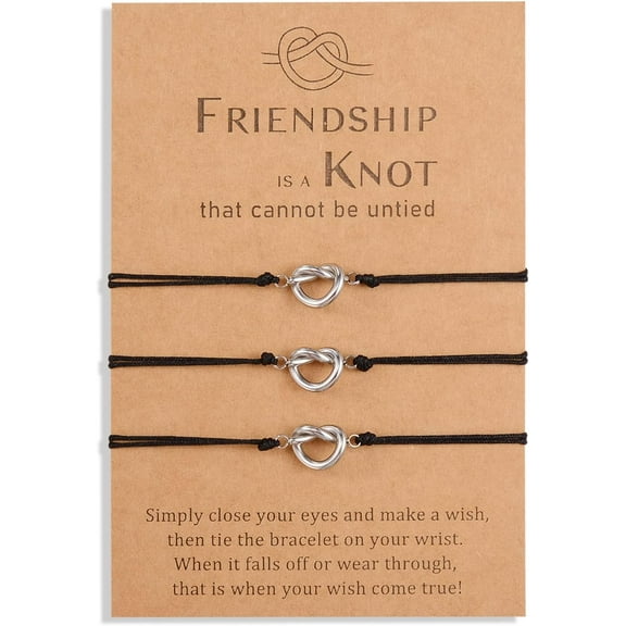 2/3/4/5 Friendship Knot Infinity Bracelets for Best Friends Bestie Women Sister BFF Bridesmaid Daughter Forever Distance Matching Jewelry Valentines Day Gifts Birthday Wedding Party Gift