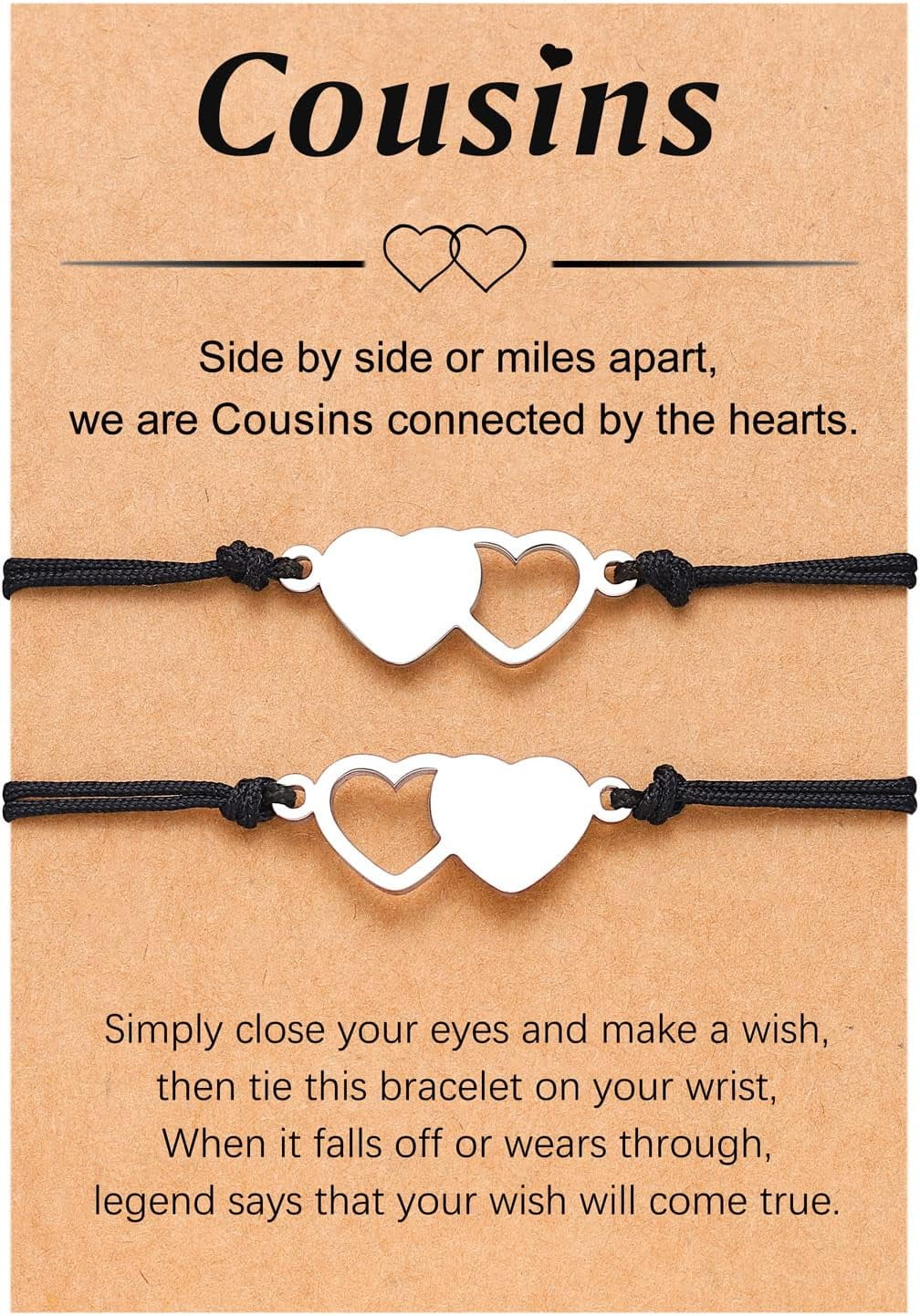 HZHUAFULTD 2/3/4/5 Pcs Matching Heart Distance Bracelets Friendship Gift for Sisters Best Friends Cousins Bestie Girls Women Cousins-2pcs Sisters-3pcs