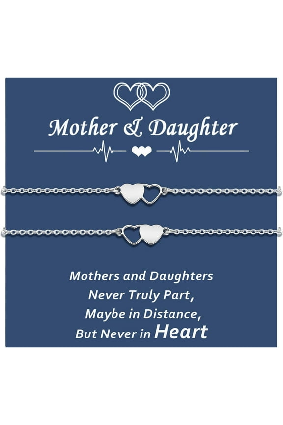 2/3/4/5 Pcs Mother Daughter Bracelets Set Birthday Back to School Gifts for Grandma Granddaughter Aunt Niece Gifts Mommy and Me Matching Wish Bracelets