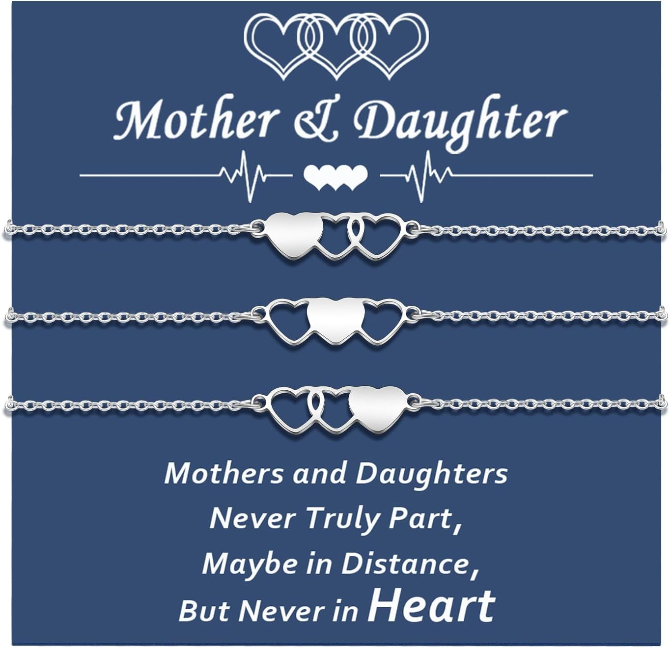 Grandma Mother Daughter Bracelet Set 2/3/4/5 Pcs Mother Daughter