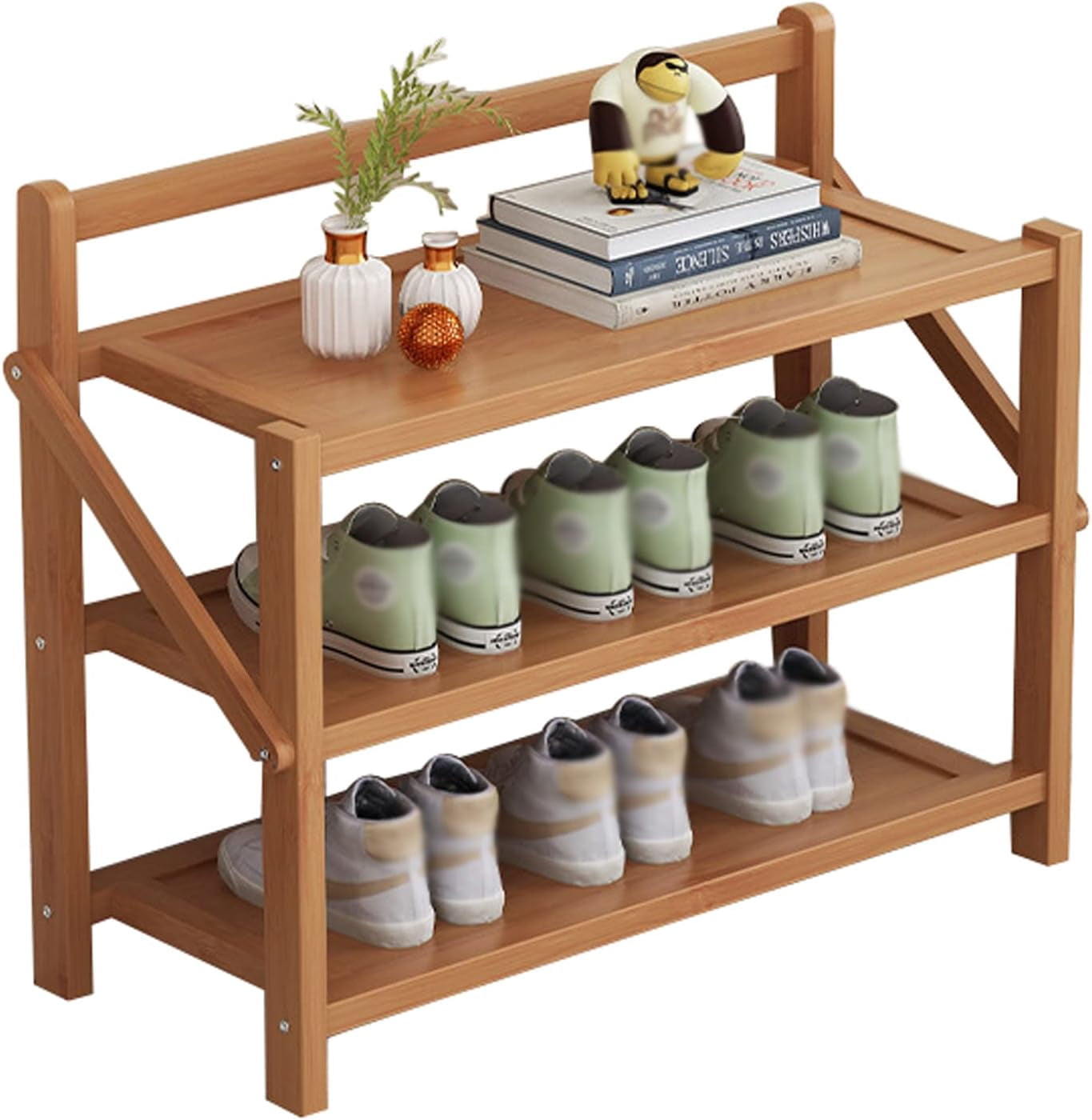 2/3/4/5-Tier Wooden Shoe Shelf Storage Organizer - Bamboo Small Shoe ...