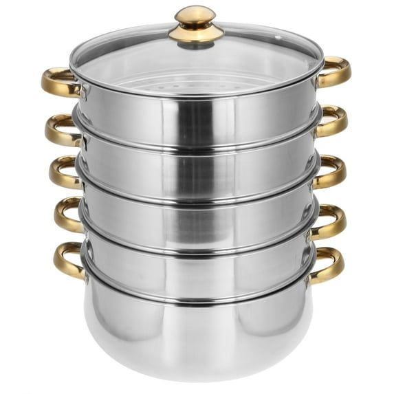 2/3/4/5 Tiers Stainless Steel Steamer Pot Food Veg Cooker Pot Cooking Pan Steaming Pot Dim Sum Cookware Steamer Kit 28/30cm