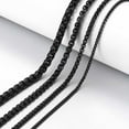 thumbnail image 1 of 2/3/4/5mm Mens Stainless Steel Black Gold Round Box Chain Necklace 18-24inch, 1 of 4