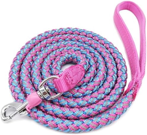 2/3/4/6/10 ft Reflective Dog Leash Strong Nylon Rope Braided Heavy Duty ...