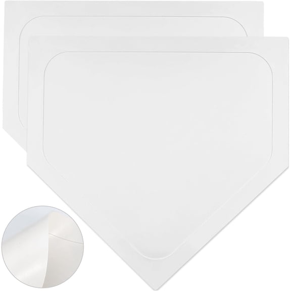 2/3/4/6/8PCS White Baseball Plate Rubber Throw Down Baseball Bases 16 inch Softball Plate Kickball Bases for Kickball Practice Pitching Hitting Equipment