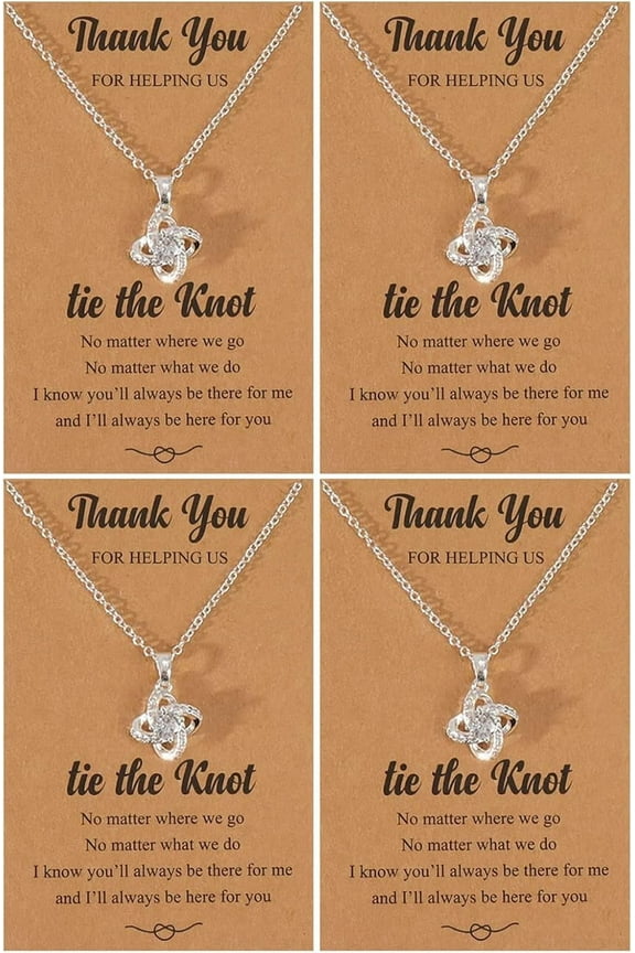 2/3/4/6/8Pcs Bridesmaid Gifts Bridesmaid Necklace For Women Tie The Knot Necklace Wedding Gifts Bridesmaid Proposal Gifts[o7472]