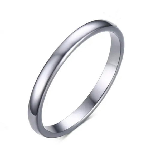 2/3/4/6/8mm Silver Band Men Women's 316L Stainless Steel Engagement Ring Sz 5-13