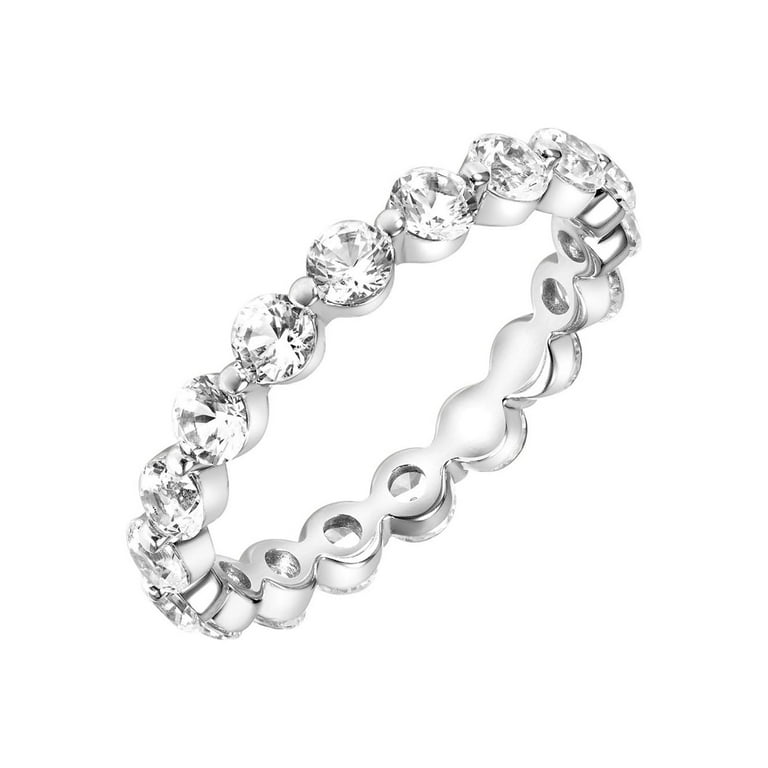 White sapphire eternity band on sale white gold