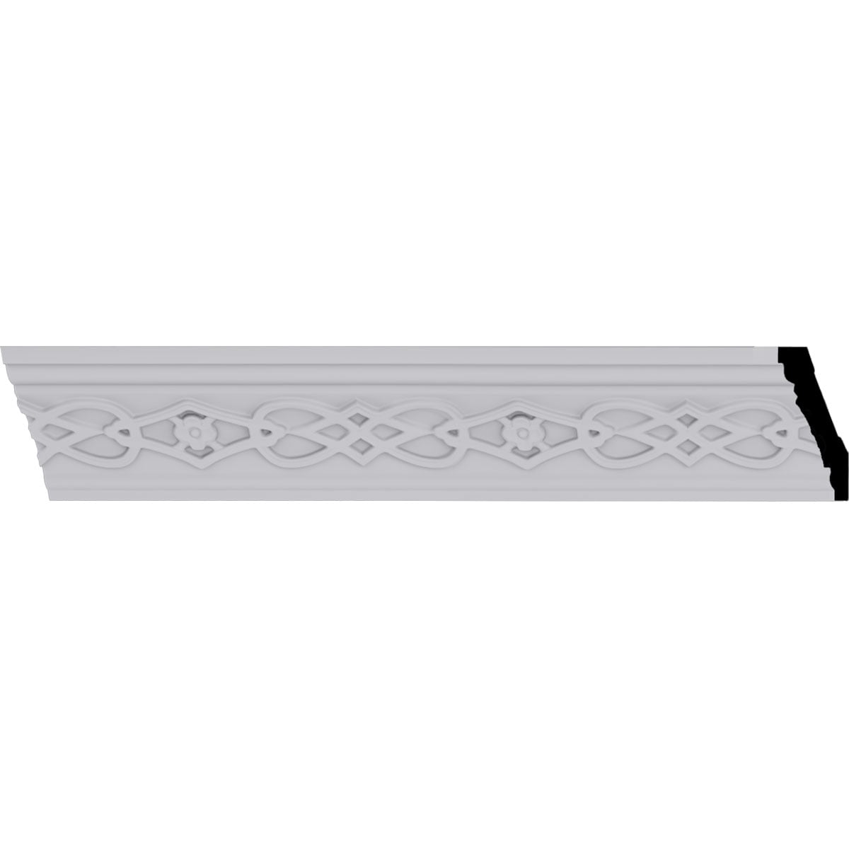 White Intricate Urethane Crown Moulding 94.5" Length
