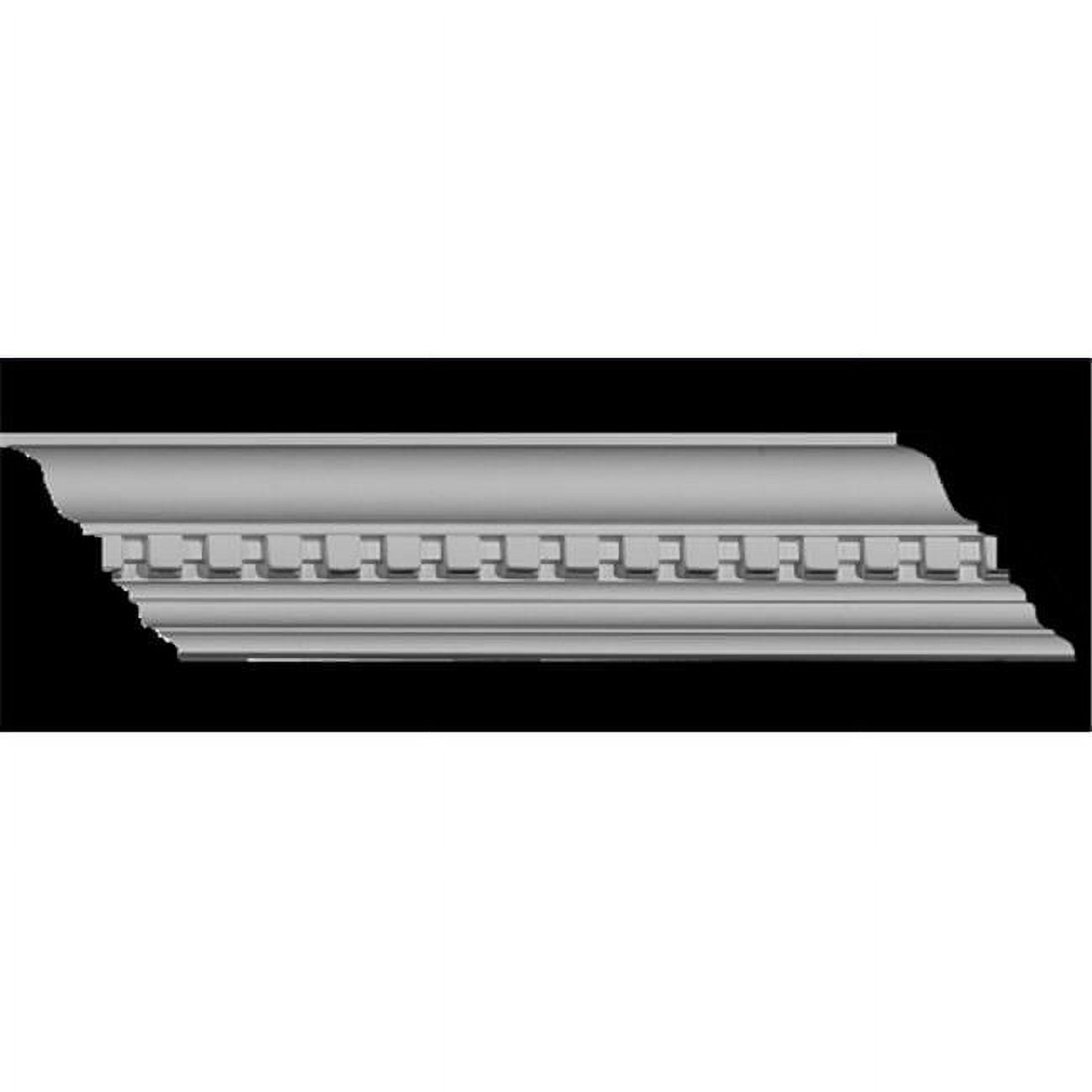 White Polyurethane Dentil Crown Moulding, 94.5 inches