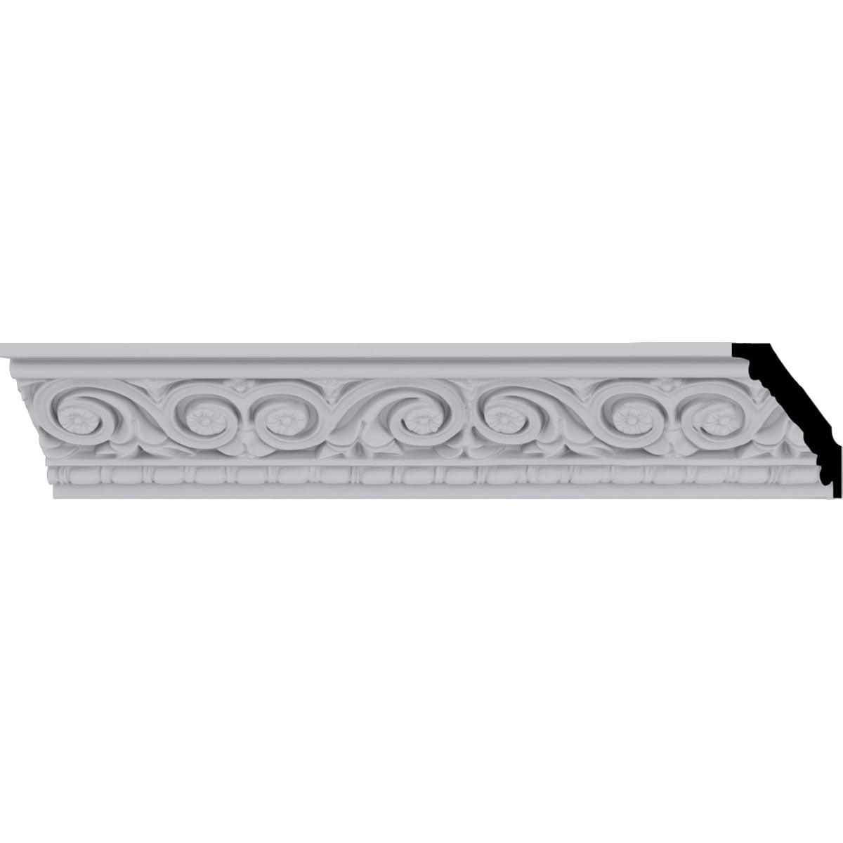 Floral White Urethane Crown Moulding 94.5" Length