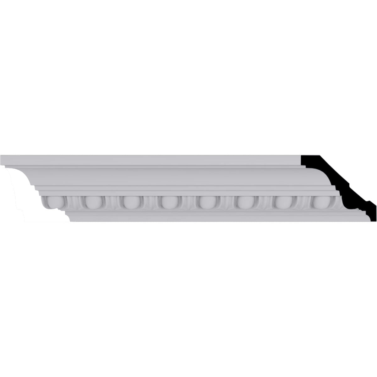 Elegant White Polyurethane Egg and Dart Crown Moulding