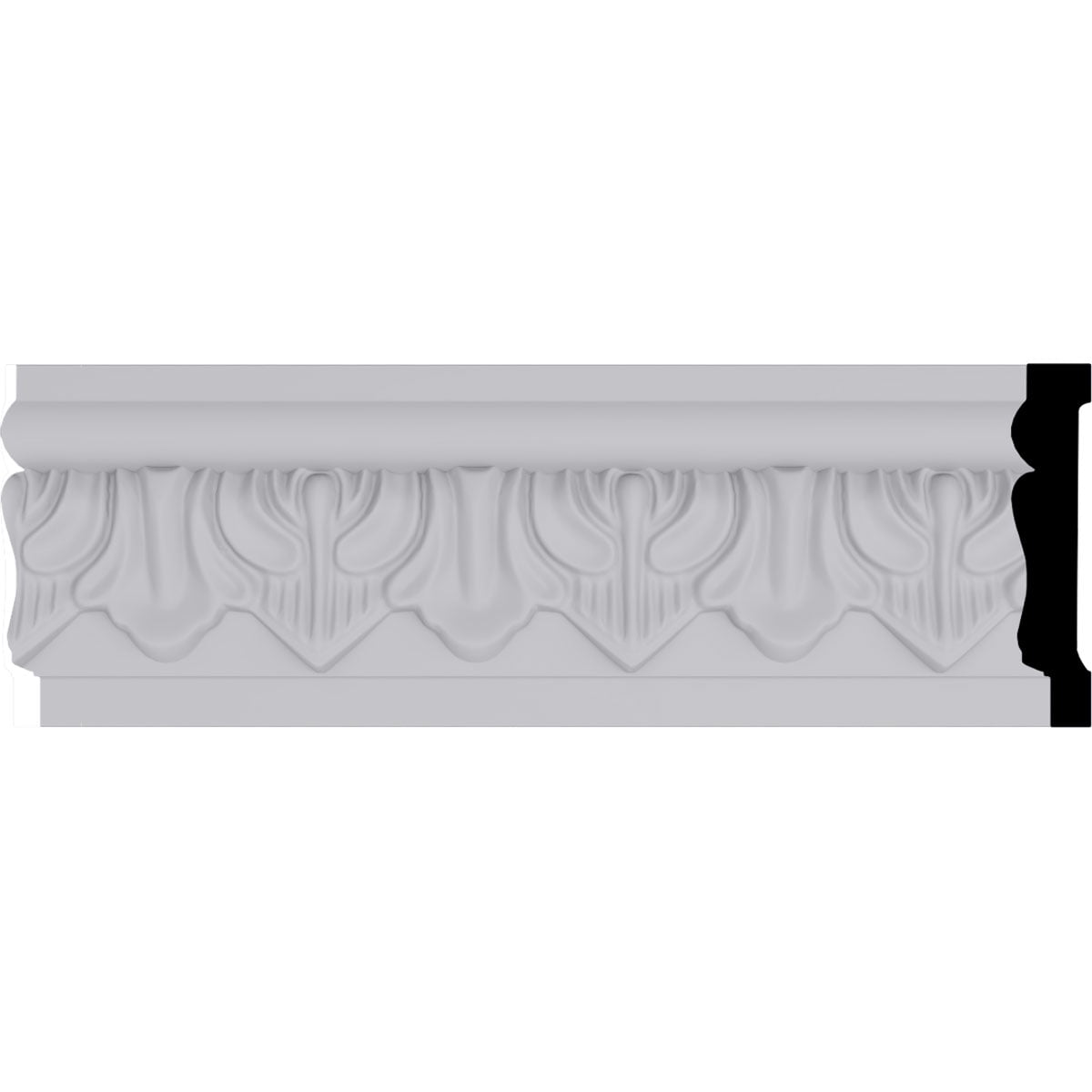 Tirana Acanthus Leaf White Polyurethane Crown Moulding 94.5"