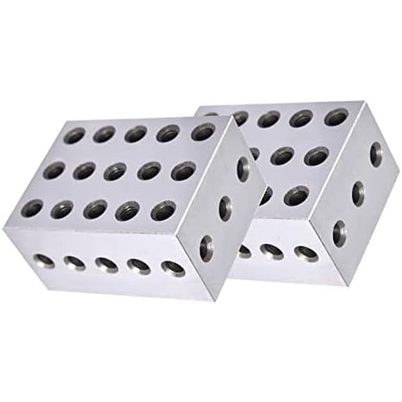 2-3-4 Inch Blocks Matched Pair Hardened Steel RC55-62 23 Holes Accuracy Ground Machinist Set Up Blocks$$Other