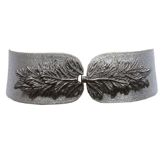 2 3/4" Leaf Hook buckle High Waist Glitter Stretch Belt