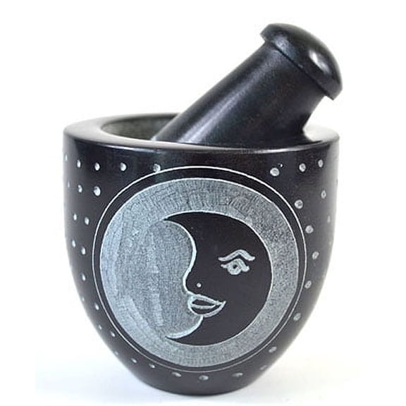 2 3/4" Moon Soapstone mortar & pestle set | Trending Now