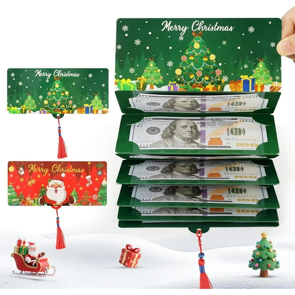 2/3/4-Pack Christmas Money and Gift Card Holder - 10 Slot Organizer for Cash, Checks, or Gift Cards