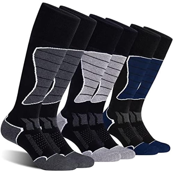 2/3/4 Pack Ski Socks for Men and Women Skiing, Snowboarding, Winter Performance Socks