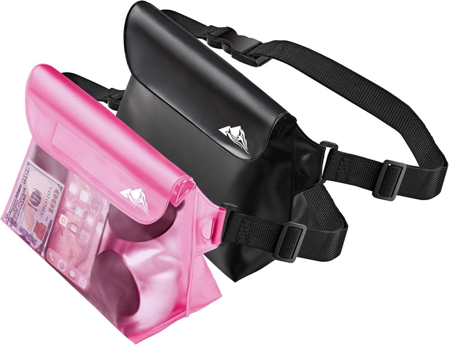 2/3/4 Pack Waterproof Pouch with Waist Strap, Screen Touchable Dry Bag with Adjustable Belt for Phone Valuables for Kayaking, Swimming, Snorkeling, Boating, Fishing, Surfing & Beach