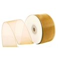 thumbnail image 1 of 2-3/4" Plain Sheer Organza Nylon Ribbon 25 Yards - Gold, 1 of 1