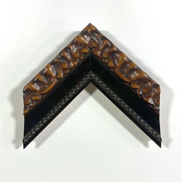 2 3/4" Readymade Wood Picture Frame (Ornate Wooded Black) (8x8, Add Acrylic & Backing)