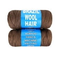 thumbnail image 1 of 2/3/4 Roll Natural Black Brazilian Wool Hair Yarn for Jumbo Braids Braiding Hair for Soft Faux Locs Goddess Locs Hair Extension Senegalese Twist Crochet Hair for Black Women(Natural Black,6Roll), 1 of 6