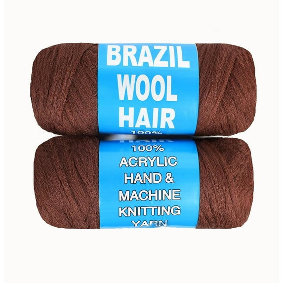 2/3/4 Roll Natural Black Brazilian Wool Hair Yarn for Jumbo Braids Braiding Hair for Soft Faux Locs Goddess Locs Hair Extension Senegalese Twist Crochet Hair for Black Women(Natural Black,6Roll)