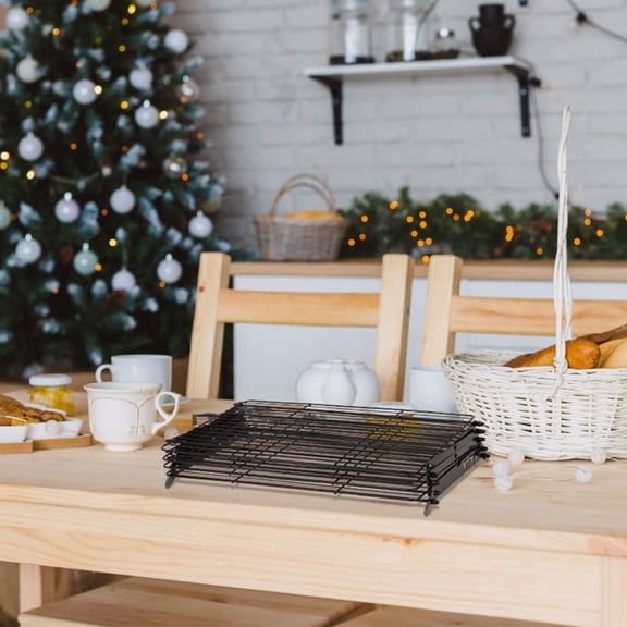 2/3/4-Tier Collapsible Cooling Rack, Adjustable 3-Setting Stackable Wire Rack for Baking, Roasting & Drying, Space-Saving Kitchen Organizer for Cookies & Cakes