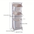 thumbnail image 1 of 2/3/4-Tier Rolling Laundry Cart with Removable Baskets, White Space-Saving Organizer with Wheels for Bathroom & Bedroom, Ventilated Multifunctional Hamper, 1 of 7