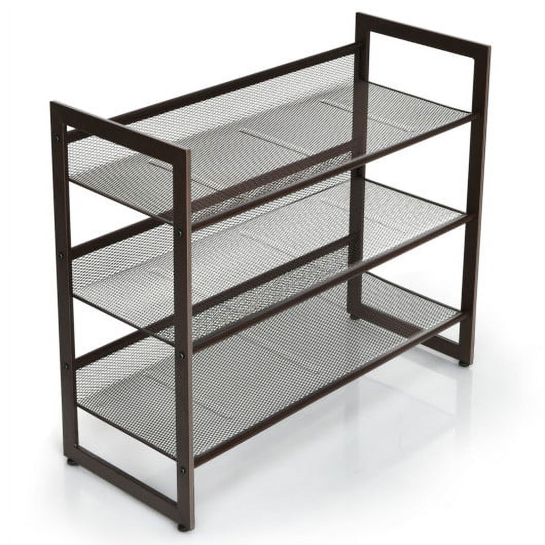 2/3/4 Tiers Flat and Slant Metal Shoe Rack for Entryway Hallway