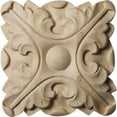 thumbnail image 1 of 2 3/4"W x 2 3/4"H x 1/2"P Acanthus Square Rosette, Cherry, 1 of 16