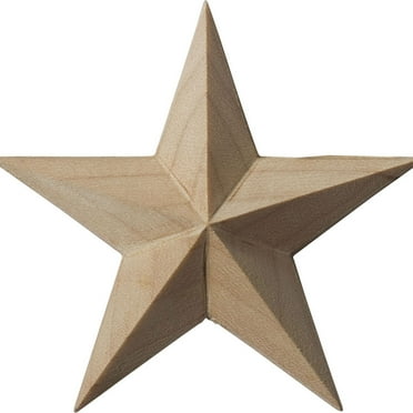 2 3/4"W x 2 3/4"H x 1/2"P Galveston Star Rosette, Alder