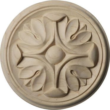 2 3/4"W x 2 3/4"H x 1/4"P Raymond Round Rosette, Alder