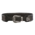 thumbnail image 1 of 2 3/4" Wide Western Braided Woven Rhinestone Tapered Contour Leather Belt, 1 of 3