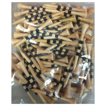 2 3/4" Wooden Golf Tees with Height Indication Stripes - Pack of 1000