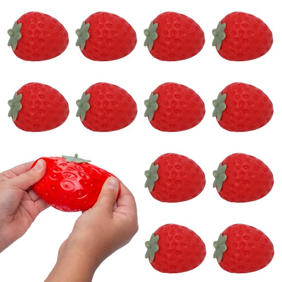 2 3/4" x 3 1/4" Love in Bloom Strawberry Rubber Splat Balls 12 Pc.