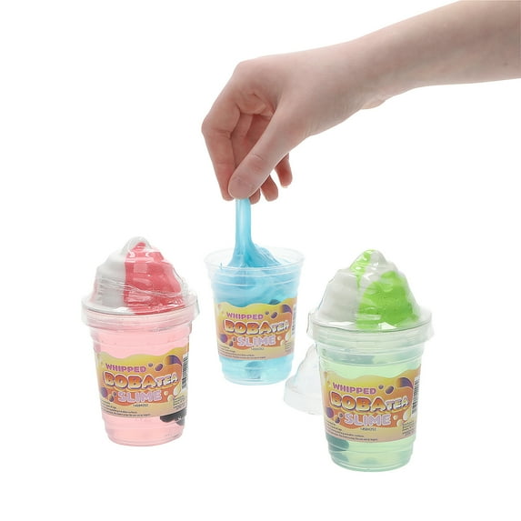 2 3/4" x 4 3/4" Whipped Boba Tea Slime Assortment - 12 Pieces