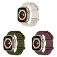thumbnail image 1 of 2/3/4Pack Ocean Silicone Band For Apple Watch Ultra Bands 49mm 40mm 45mm 44mm 42mm 41mm 38mm,Adjustable Breathable Sport Strap Replacement Wristband for iWatch Ultra Series 8/7/SE/6/5/4/3/2 Women Men, 1 of 8