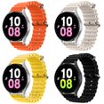 thumbnail image 1 of 2/3/4Pack Ocean Silicone Bands For Samsung Galaxy Watch 4&5 40mm 44mm/Galaxy Watch 5 Pro 45mm/Galaxy Watch 4 Classic 42/46mm/Watch 3/Active 2 40mm/44mm band,20mm/22mm Silicone Sports Strap Men Women, 1 of 7