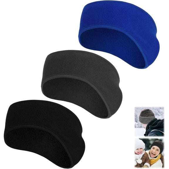 2/3/4Pcs (19.2 inches, One Size, Cycling) Ear Warmers Headband, Fleece Earmuffs Running Headband Winter Ear Covers Moisture Wicking Ski Sport Headband for Men & Women