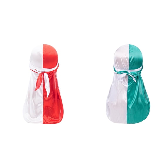 2/3/4Pcs Tone Headscarf Cap Durag Long Tail Elastic Cap Hair Wrap 360 Waves Doo Rag for Men Women Braids Hair Protection