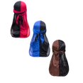 thumbnail image 1 of 2/3/4Pcs Tone Headscarf Cap Durag Long Tail Elastic Cap Hair Wrap 360 Waves Doo Rag for Men Women Braids Hair Protection, 1 of 5